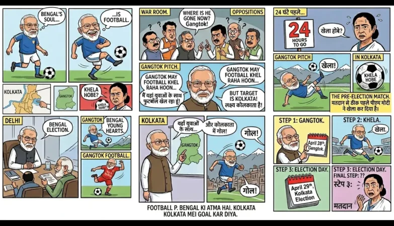 PM Modi, W. Bengal Elections, Kolkata Polling, Khela Hobe, Mamata Banerjee (1)