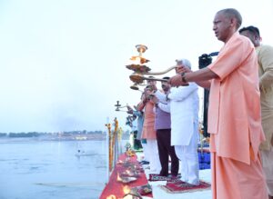 Ganga Aarti, Sanagam, Prayagraj, CM Yogi Adityanath2