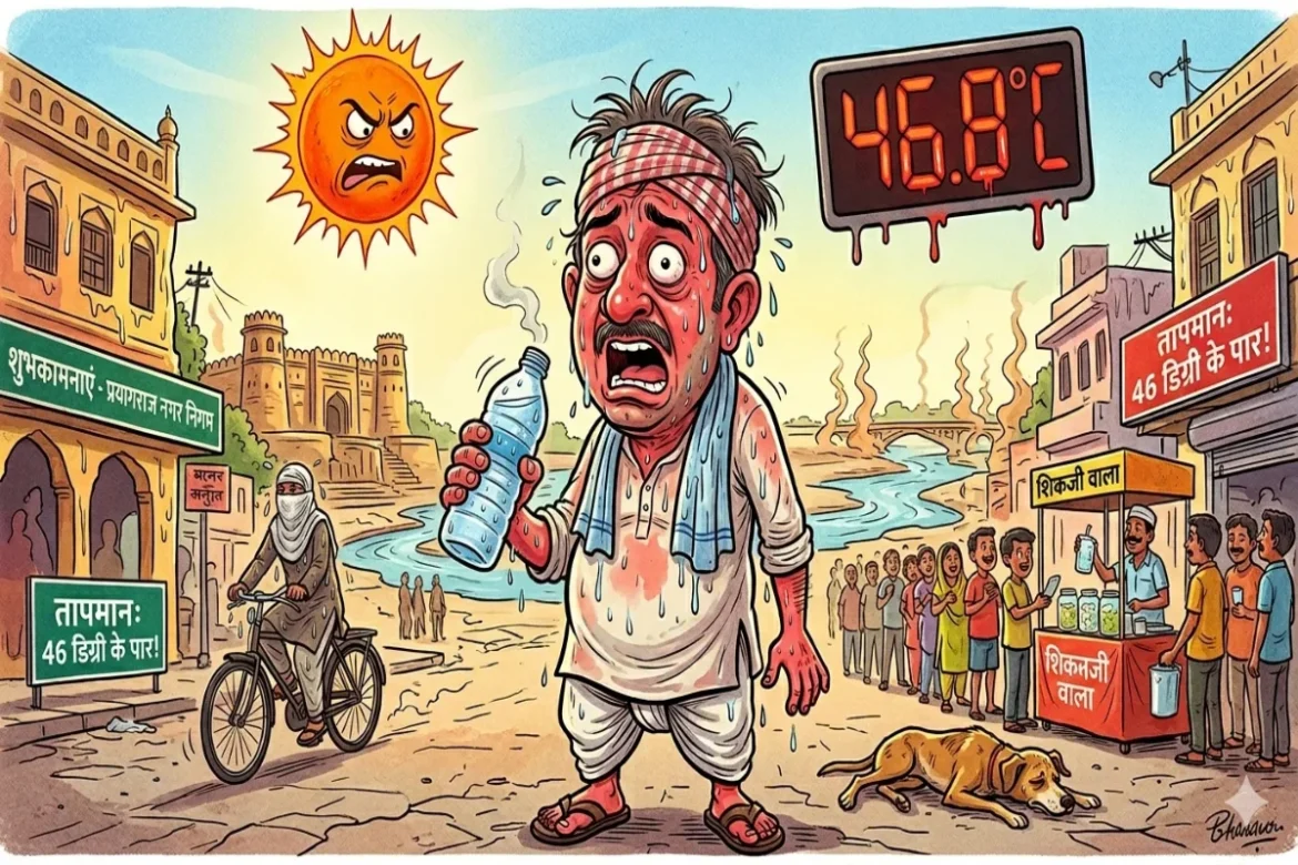 Heatwave Prayagraj: पारा 46 के पार, सिर ढ़ंकने और बेवजह घर से बाहर न निकलने की सलाह