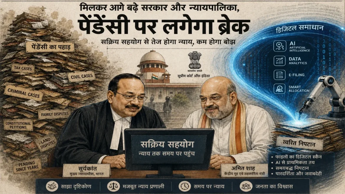 Amit Shah ने बताया कैसे पार करेंगे अदालतों में पेंडिंग मामलों के पहाड़ को, सुप्रीम कोर्ट के संपर्क में सरकार