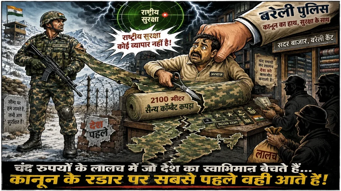 Bareilly Cantt Police आर्मी कॉम्बेट यूनिफॉर्म का कपड़ा बेचने वाला ‘भाईजान’ अरबाज गिरफ्तार!