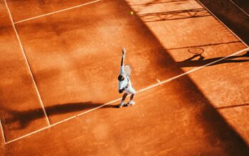 Tennis court and racket scene representing professional tennis competition